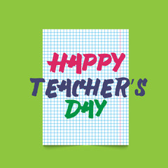 International Teacher day holiday greeting card. Vector.