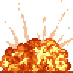 vector pixel art bomb blast