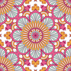 Hand drawn ornamental seamless pattern. Vector Illustration