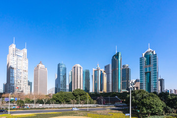 Obraz premium up view of modern office building