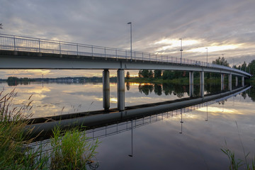 Reflexion of bridge in Oulu Finland