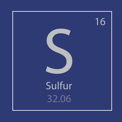 Sulfur S chemical element icon- vector illustration