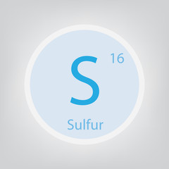 Sulfur S chemical element icon- vector illustration