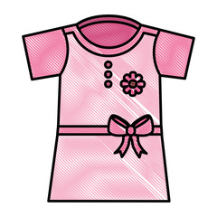 clothes baby girl fashion dress flower vector illustration drawing