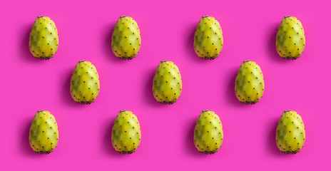 Prickly Pear arranged into a pattern. High angle view. Also known as a Cactus pear.