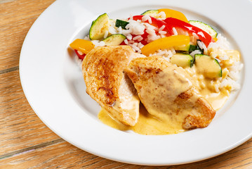 chicken with rice and vegetables