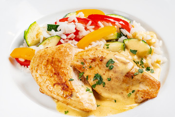 chicken with rice and vegetables