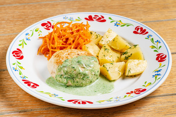 chicken meatball with potatoes
