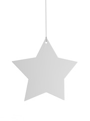 Blank White Advertising ceiling Promotional Advertising dangler for design presentation . 3d render illustration.