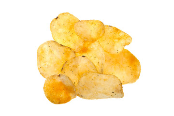potato chips isolated on a white background