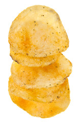 potato chips isolated on a white background