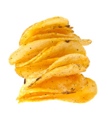 Fototapeta na wymiar potato chips isolated on a white background