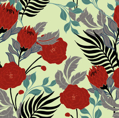 Abstract elegance pattern with floral background.