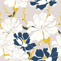 Abstract elegance pattern with floral background.