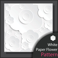 White Paper Flower Pattern  - Vector
