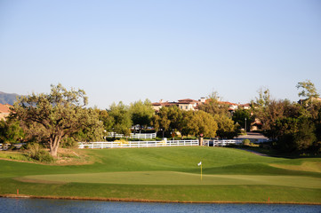 Sand bunkers at the beautiful golf course