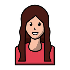 woman avatar character portrait speech bubble vector illustration