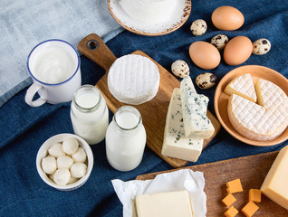 Different types of dairy products