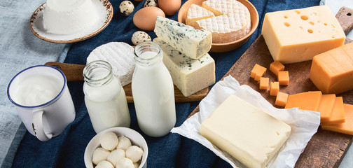 Different types of dairy products - Powered by Adobe