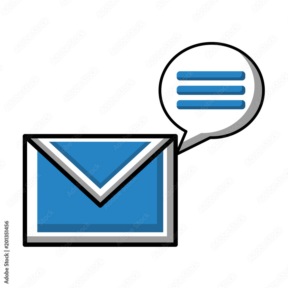 Poster message email envelope speech bubble vector illustration