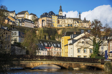 Alzette River and Grund Quarter in Luxembourg City