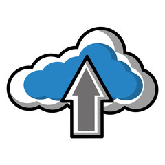 cloud computing data upload information vector illustration