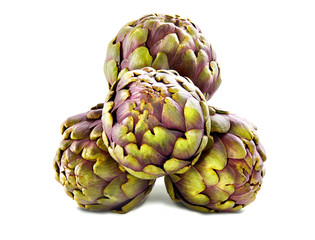 Fresh Artichokes isolated on white background