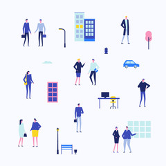 Office life - flat design style set of isolated elements