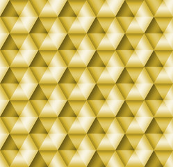 Stock Illustration - Seamless Geometric Yellow 3D Pattern, 3D Illustration, Bright Background.