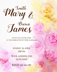 Floral invitation wedding template