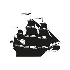 The contour of the ancient sailing ship