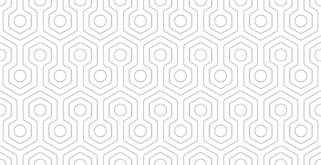 seamless geometric pattern of hexagons and circles