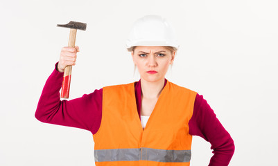 Strong and independent concept. Woman with serious face