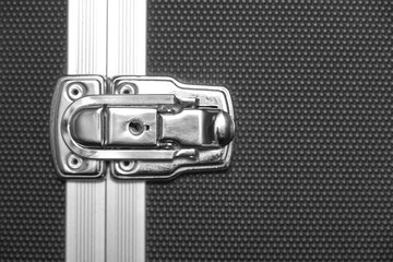  Lock on a black suitcase.