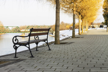 Bench near river