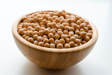 dry raw chickpeas in a bowl