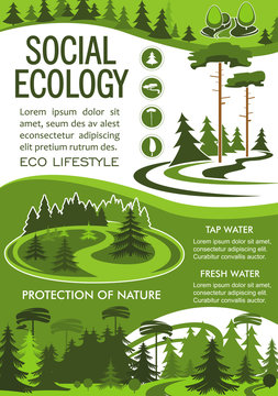 Nature resource conservation banner for eco design