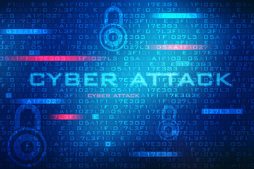 2d illustration Cyber Attack, Cyber Security Concept Background