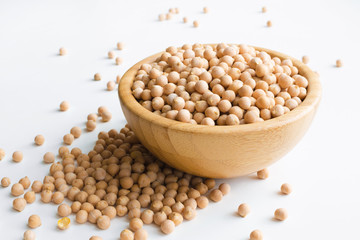 dry raw chickpeas in a bowl