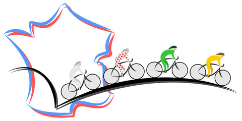 Cyclistes Peloton TdF France Abstrait - obrazy, fototapety, plakaty