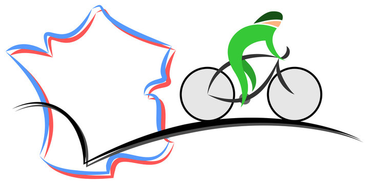 Cycliste Vert TdF France Abstrait
