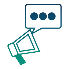 digital marketing megaphone e-commerce announce vector illustration  degraded color