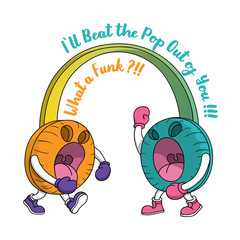 Trendy Stylish Headphones on Loud Volume Noisy Fight, Vector Illustartion for Kids with Text