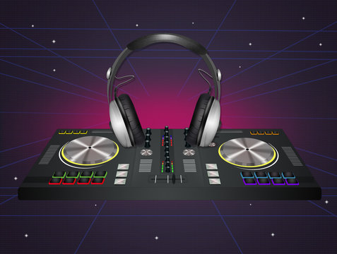 illustration of DJ console