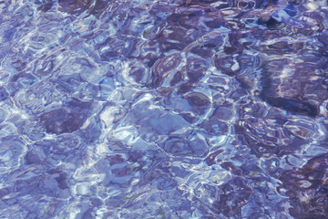Background made of wave clear azure and ultraviolet sea water.