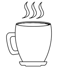 hot beverage fresh coffee cup vector illustration outline