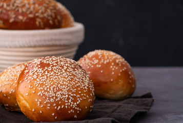 Homemade fresh rolls for sandwiches and burgers.