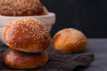 Homemade fresh rolls for sandwiches and burgers.