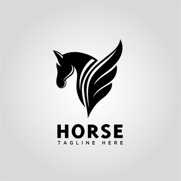 wing pegasus horse logo