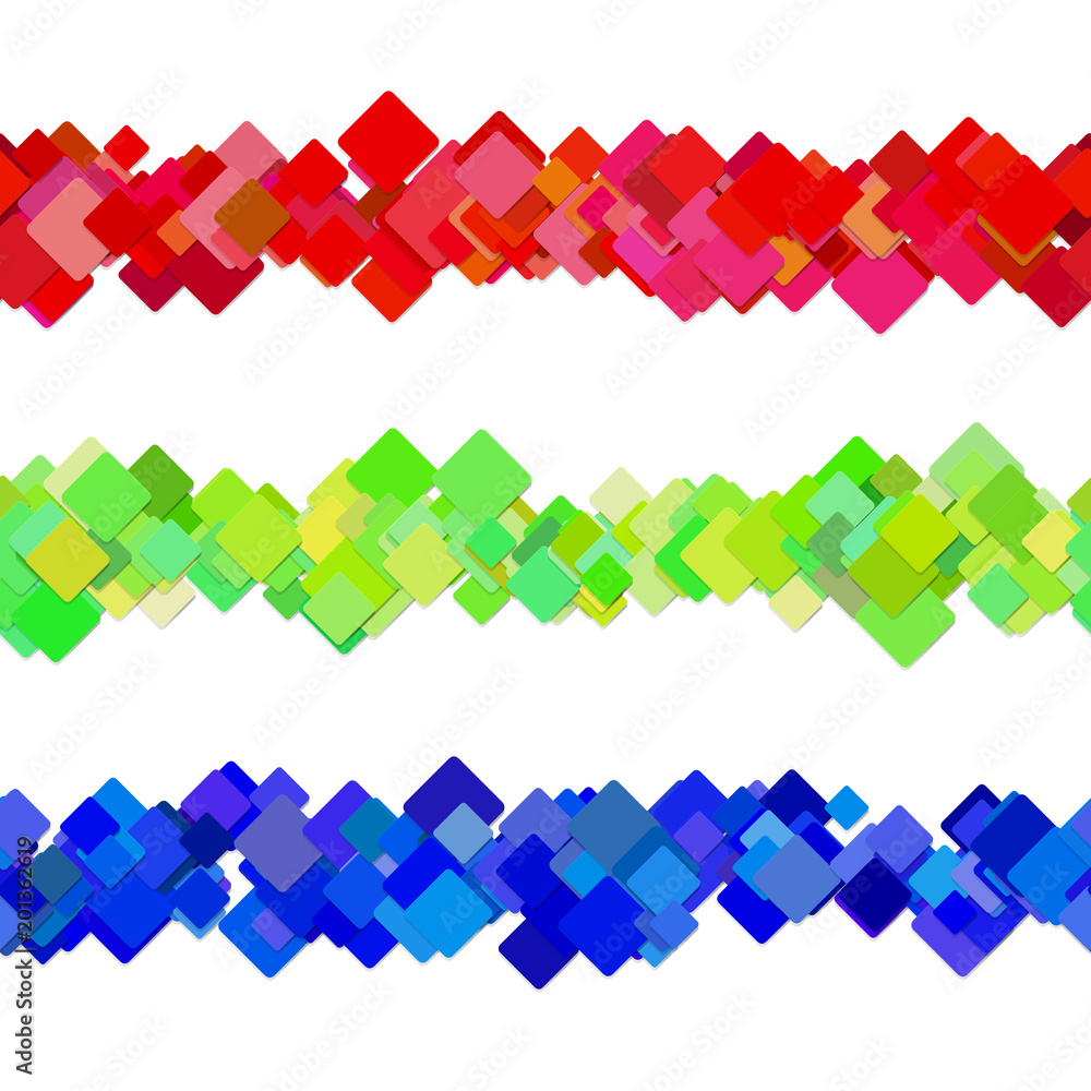 Poster repeatable abstract square pattern paragraph separator line design set - vector decoration elements 
